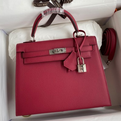 AAA Hermes Kelly Sellier 28 Handmade Bag In Ruby Epsom Calfskin HD1348lh85