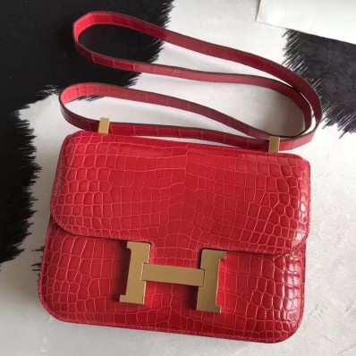 Copy Hermes Constance 24 Handmade Bag In Braise Niloticus Crocodile HD530vA83