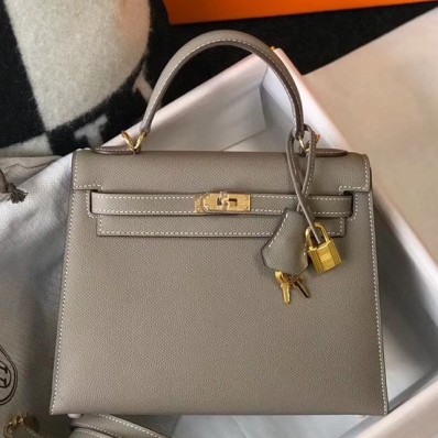 Copy Hermes Kelly 25cm Sellier Bag In Gris Asphalt Epsom Leather HD911nF79