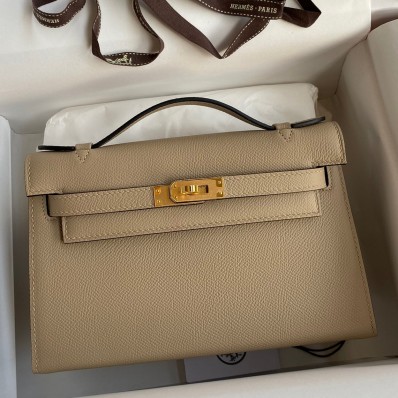 Copy Hermes Kelly Pochette Handmade Bag In Trench Epsom Calfskin HD1212vA83