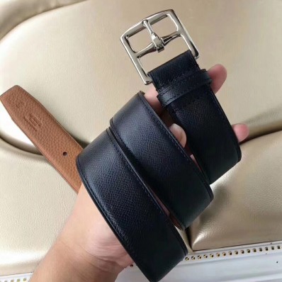 Fake Hermes Etriviere 40 Belt In Black Epsom Leather HD594Js36