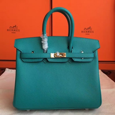 Hermes Birkin 25 Handmade Bag In Malachite Epsom Calfskin HD1476CD62