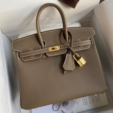 Hermes Birkin 25 Handmade Bag In Taupe Epsom Calfskin HD1991Sy67