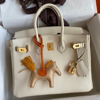 Hermes Birkin 25 Retourne Handmade Bag In Nata Swift Calfskin HD97Sx31