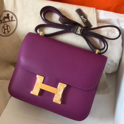 Hermes Constance 18 Handmade Bag In Cyclamen Epsom Leather HD1537DI37