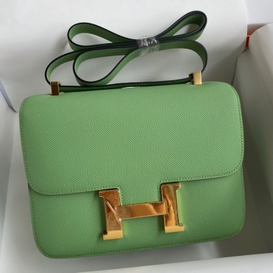 Hermes Constance 18 Handmade Bag In Vert Criquet Epsom Calfskin HD484Mu87