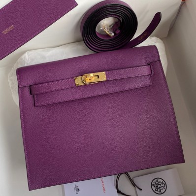 Hermes Kelly Danse II Bag In Anemone Evercolor Calfskin HD1014dP73