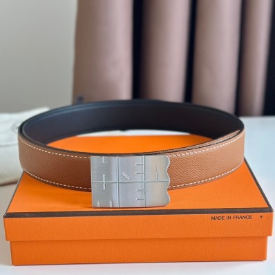 Hermes Typo Reversible Belt 32MM in Gold Epsom Calfskin HD2041oK58