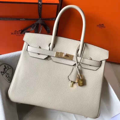 Hot Hermes Birkin 35cm Bag In Beton Clemence Leather GHW HD243IA66