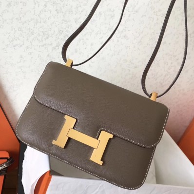 Imitation Best Hermes Constance 24 Handmade Bag In Taupe Epsom Leathe HD581NP24