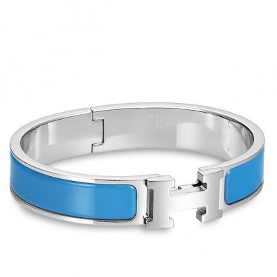 Imitation Hermes Blue Enamel Clic H PM Bracelet HD316wo43