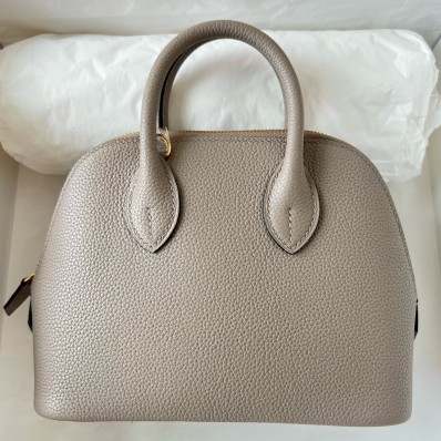 Replica Hermes Bolide 1923 Mini Handmade Bag In Gris Asphalt Evercolor Calfskin HD357YP94