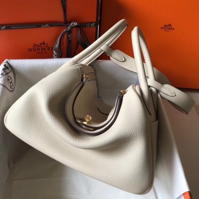 Replica Hermes Lindy 30cm Bag In Beton Clemence Leather GHW HD1441fN93