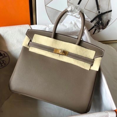 Top Hermes Birkin 25 Handmade Bag In Taupe Swift Leather HD1992tM58