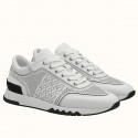 AAAAA Knockoff Hermes Men's C-Addict Sneakers In White Perforated Calfskin HD1523gk48