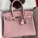 Best Replica Hermes Birkin 30 Retourne Handmade Bag In Rose Sakura Epsom Calfskin HD192zU69