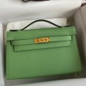 Best Replica Hermes Kelly Pochette Handmade Bag In Vert Cypres Epsom Calfskin HD1215zU69