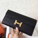 Cheap Hermes Constance Long Wallet In Black Epsom Leather HD541ZZ98