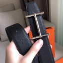 Cheap Hermes H d'Ancre Reversible Belt In Black/Ardoise Leather HD721fH38