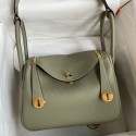 Cheap Hermes Lindy 26 Handmade Bag In Sauge Clemence Leather HD1403fH38