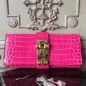 Copy Best Quality Hermes Medor Clutch Bag In Rose Red Crocodile Leather HD1512BR87