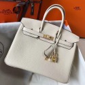 Fake Hermes Birkin 25cm Bag In Beton Clemence Leather GHW HD121PW78