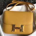 Fake Hermes Constance 18 Handmade Bag In Jaune Epsom Leather HD1543tp14