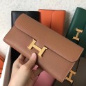 Fake Hermes Constance Long Wallet In Gold Epsom Leather HD545Iw51