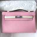 Fake Hermes HSS Kelly Pochette Bicolor Bag in Pink and Craie Swift Calfskin HD772qY98