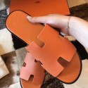 Fake Hermes Izmir Sandals In Orange Epsom Leather HD803PW78