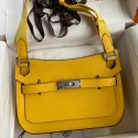 Fake Hermes Jypsiere Mini Handmade Bag In Jaune Ambre Swift Calfskin HD861tp14