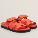 Fake Hermes Women's Chypre Sandals In Orange Epsom Calfskin HD2082DV93