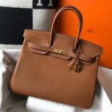 First-class Quality Hermes Birkin 35cm Bag In Gold Clemence Leather GHW HD250fm32