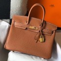 Hermes Birkin 25cm Bag In Gold Clemence Leather GHW HD128Qc12