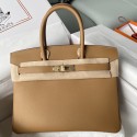 Hermes Birkin 30 Retourne Handmade Bag In Biscuit Swift Leather HD158vO68