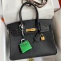 Hermes Birkin 30 Retourne Handmade Bag In Black Clemence Leather HD160nV16
