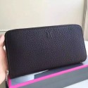 Hermes Black Clemence Azap Zipped Wallet HD273ym68