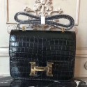 Hermes Black Constance MM 24cm Crocodile Bag HD275rf34