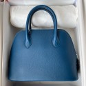 Hermes Bolide 1923 25 Handmade Bag In Deep Blue Evercolor Calfskin HD342aC46