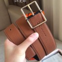 Hermes Brown Saddle 38MM Reversible Belt HD395mD58