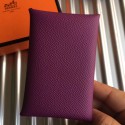 Hermes Calvi Card Holder In Purple Epsom Leather HD404sA83