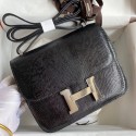 Hermes Constance 18 Handmade Bag In Black Lizard Leather HD453CD62