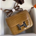 Hermes Constance 24 Handmade Bag In Light Brown Alligator Crocodile Skin HD521Ac56