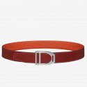 Hermes Etrier Buckle Belt & Orange Clemence 32 MM Strap HD592fr81