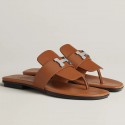 Hermes Galerie Sandals In Brown Calfskin HD635eh94