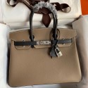 Hermes HSS Birkin 30 Bicolor Bag in Taupe and Black Epsom Calfskin HD766QX19