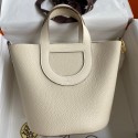 Hermes In The Loop 18 Handmade Bag in Craie Clemence Leather HD776PA58