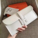 Hermes Jige Elan 29 Clutch Bag In White Epsom Calfskin HD2072vX33