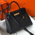 Hermes Kelly 25cm Retourne Bag In Black Clemence Leather HD896PE71