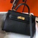 Hermes Kelly Mini II Bag In Black Epsom Leather GHW HD1050SS41